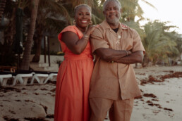 beach photography sint maarten couple smiling at tropical beach